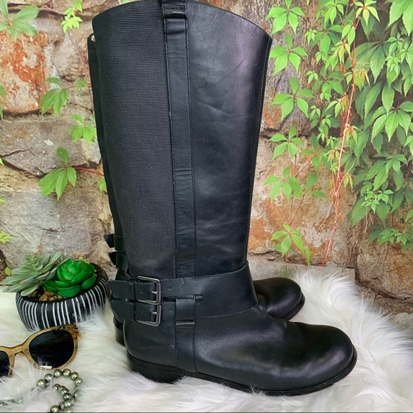 JOE'S Black Leather Riding Boots, 9M - Picture 6 of 14